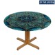 Blue Floral Mandala Tablecloth Washable Waterproof Elastic Fabric