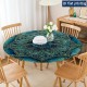 Blue Floral Mandala Tablecloth Washable Waterproof Elastic Fabric