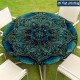 Blue Floral Mandala Tablecloth Washable Waterproof Elastic Fabric