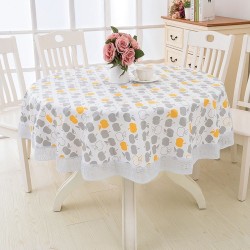 Round Table Cloth Cover Printed PVC Household Dining Party Tablecloth 152/180cm`