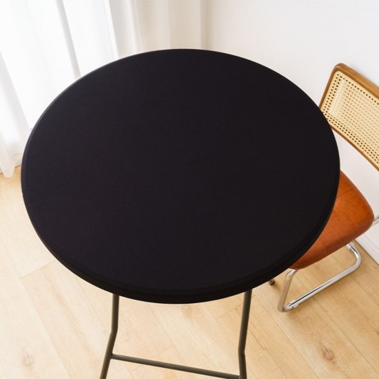 Round Elastic Table Cover Protector Cloth Waterproof Polyester Tablecloth