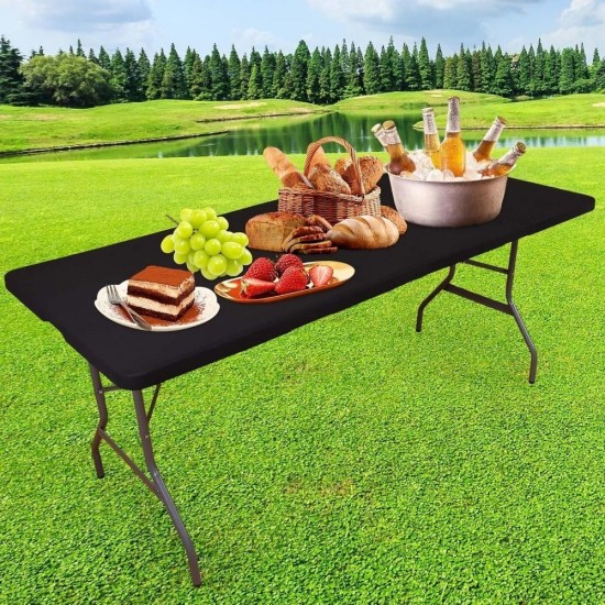Rectangle Table Cover Elastic Washable Table Covers Fitted Vinyl Tablecloth