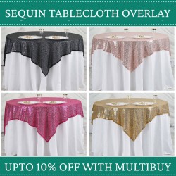 Sequin Tablecloth Overlay Glitter Sparkly Party Wedding Birthday Table Cover