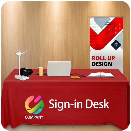 ized Rectangle Tablecloth with Logo Personalized Table Cloth for Events
