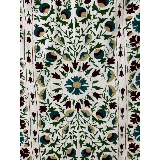 Suzani Wall Hanging, Handmade Bed Coverlet, Gift For Special, Suzani Table Cloth