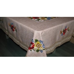 Linen tablecloth with embroidery as a gift abroad Dimensions 100 by 150cm