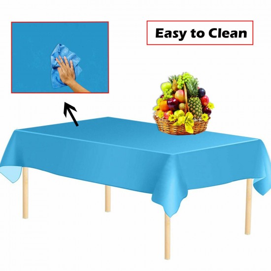 Plastic Table Cover Cloth Wipe Clean Party Rectangle Tablecloth Covers Birthday