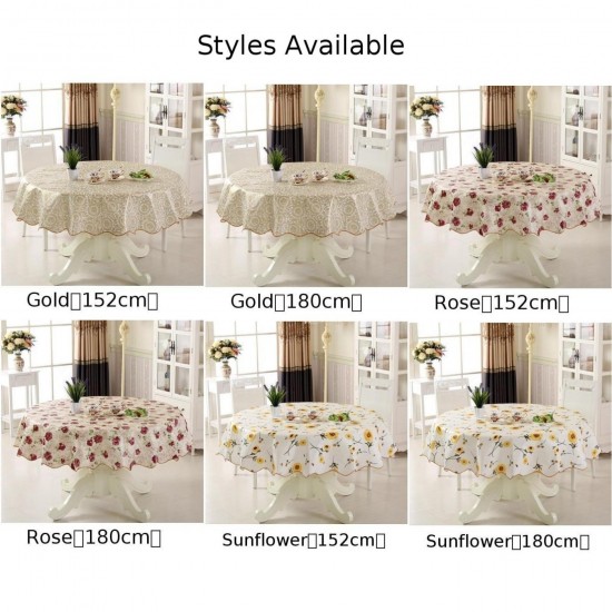 Tablecloth 152*152cm/180*180cm Decoration Waterproof For 6 Seaters 4 Seaters