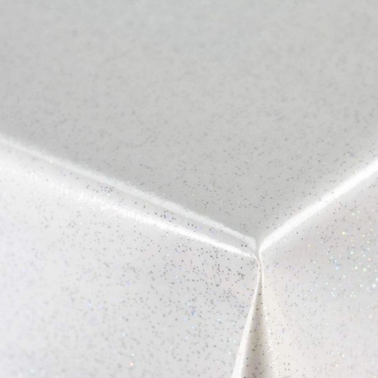 PVC Tablecloth Glitter Sparkle Wipe Clean Vinyl Oilcloth Fabric Table Protector