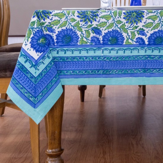 Hand Block Printed Tablecloth Cotton Table Cover Gift for Her Dining Tablecloth